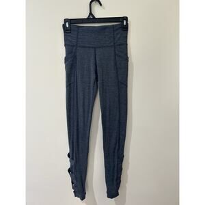 Athleta Leggings Gray Chaturanga Cut Out Yoga Gym Workout Size XS